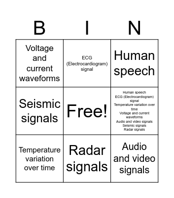 Introduction to computer Bingo Card