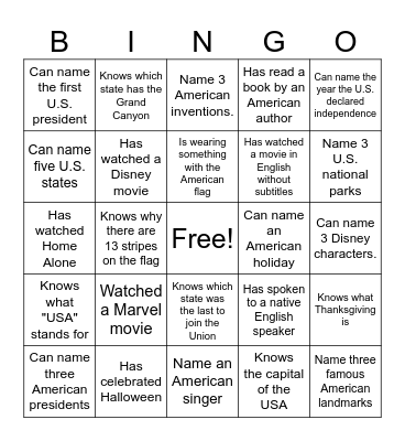 BINGO Card