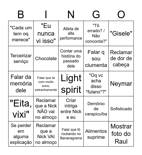 Julianices Bingo Card