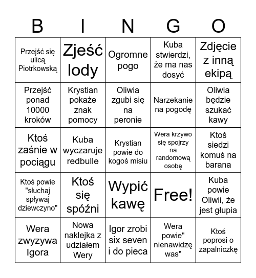 Łódź Summer Festival 2026 Bingo Card