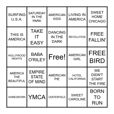 HAPPY 4th OF JULY Bingo Card