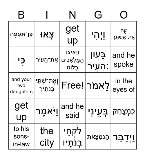 Lot Sedom Bingo Card