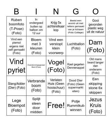 Vakantiebingo 2026 Bingo Card