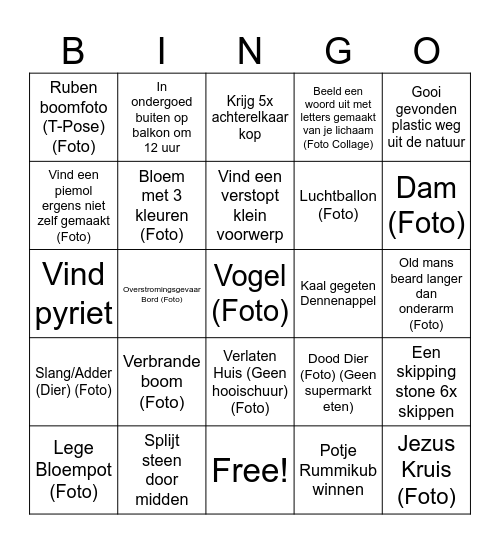 Vakantiebingo 2026 Bingo Card