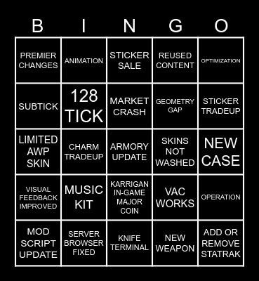 MedeaMaou's CS2 Prem S5 bingo card Bingo Card