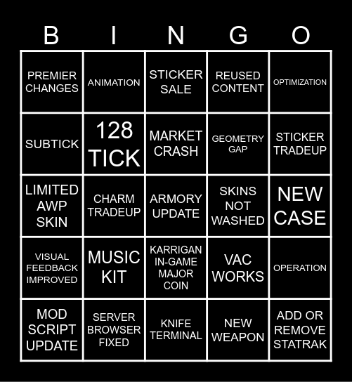 MedeaMaou's CS2 Prem S5 bingo card Bingo Card