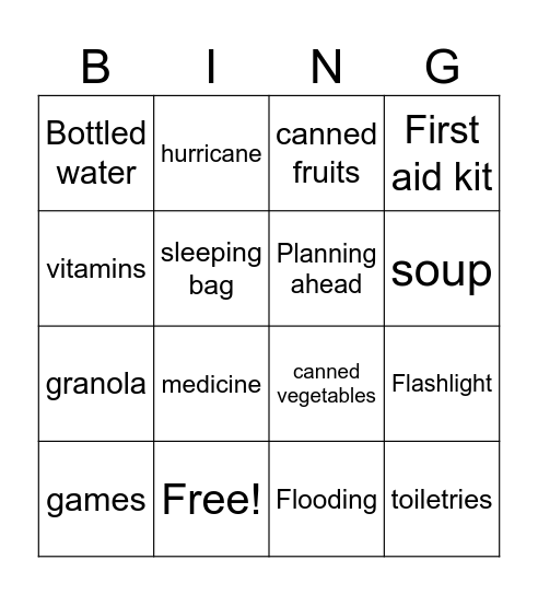 Basic Safety at Work and Home Bingo Card