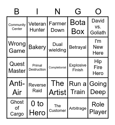Rust Bingo Card