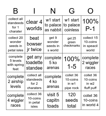 mario wonder (video game) Bingo Card