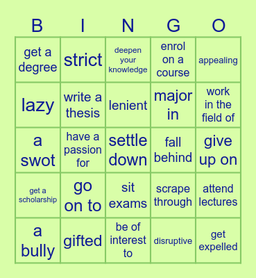 Live and Learn Bingo Card