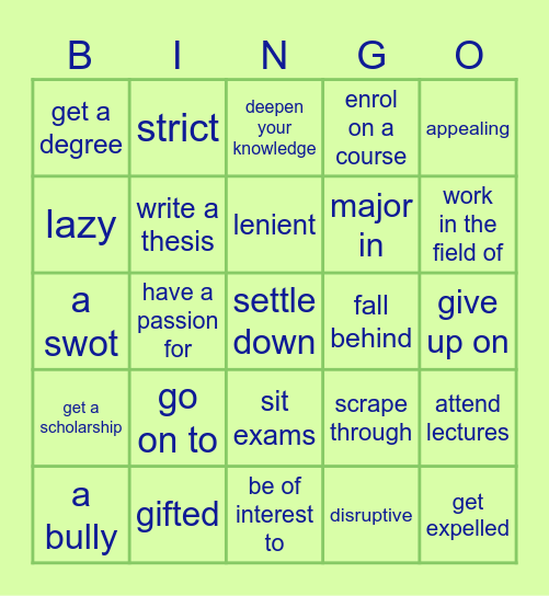 Live and Learn Bingo Card