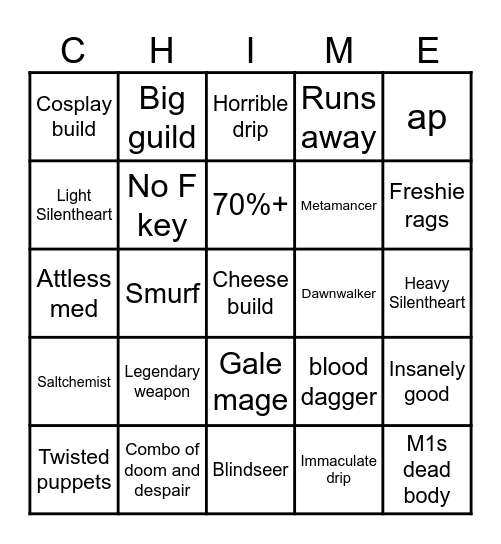 Deepwoken chime Bingo Card