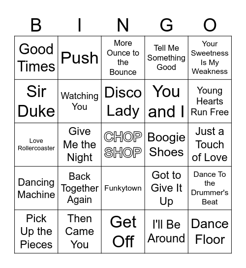 Soul Train Line R8 Bingo Card