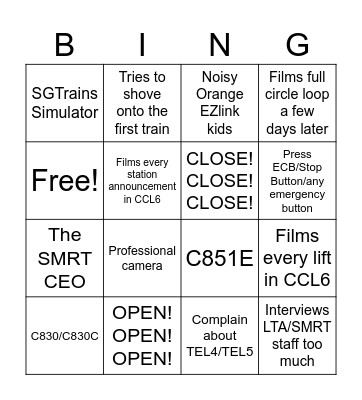 CCL6 Bingo Card