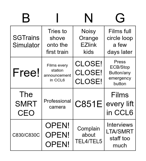 CCL6 Bingo Card