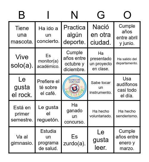 Conecta con tus compañeros Bingo Card