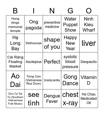 Welcom to VietNam ! Bingo Card