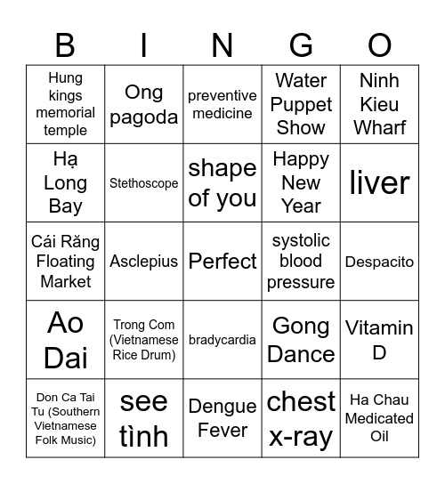 Welcom to VietNam ! Bingo Card