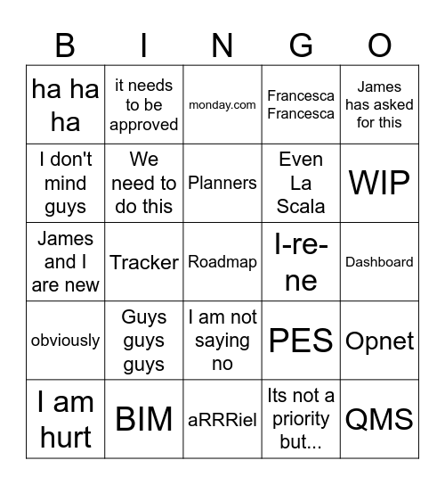 FP Bingo Card