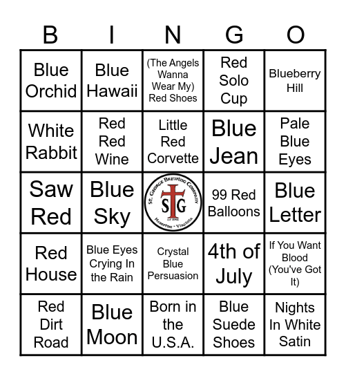 STG - RED, WHITE & BLUE Bingo Card