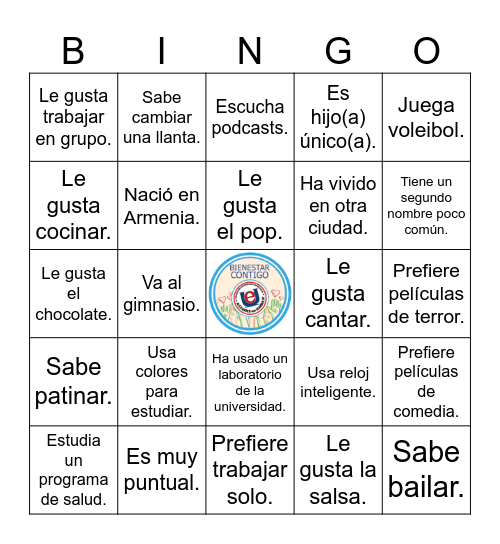 Conéctate con Bienestar Bingo Card