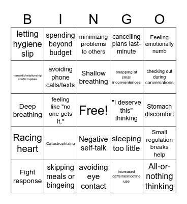 Pattern Bingo Card