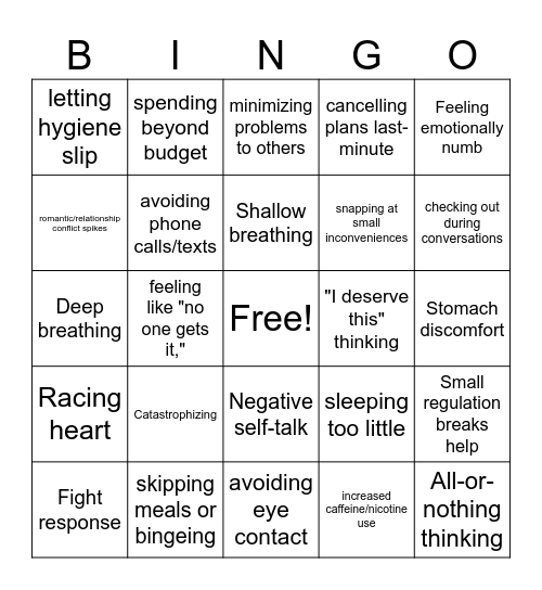 Pattern Bingo Card