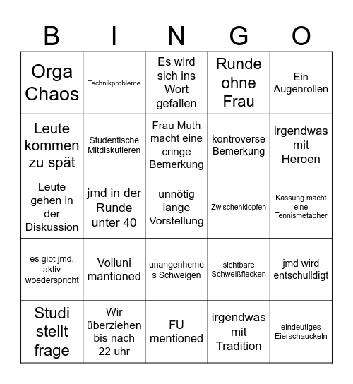 Volluni Bingo Card