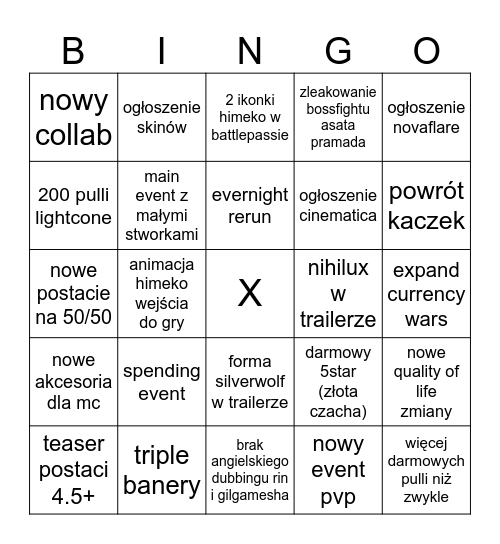 4.4 streamek Bingo Card