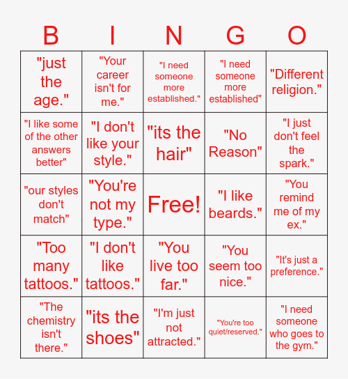Pop The Balloon Bingo Card