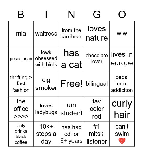 skinnnydoll’s Bingo Card