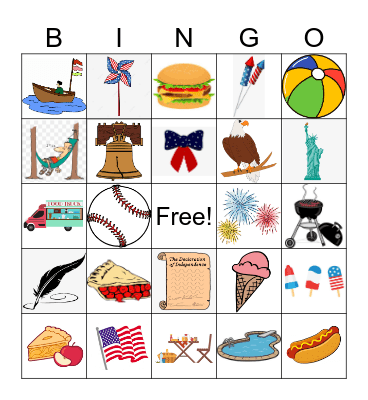 4th of July Bingo Card