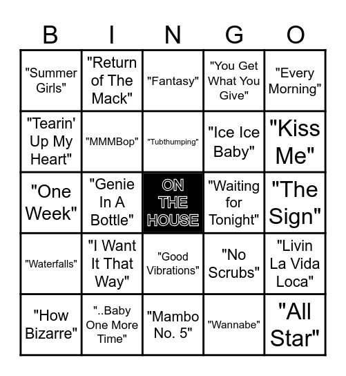 MUSIC BINGO Card
