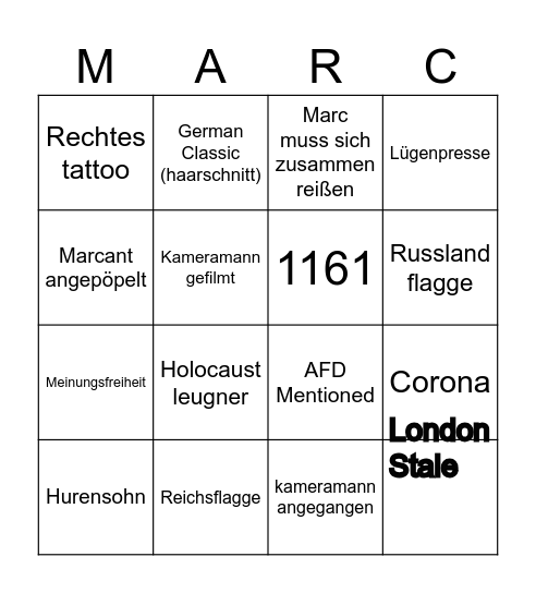 Marcant Bingo 3.0 Bingo Card