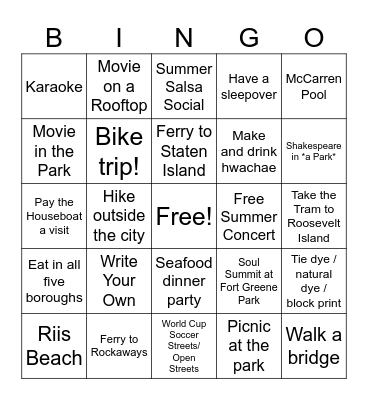 °❀⋆summer bingo°❀⋆ Bingo Card