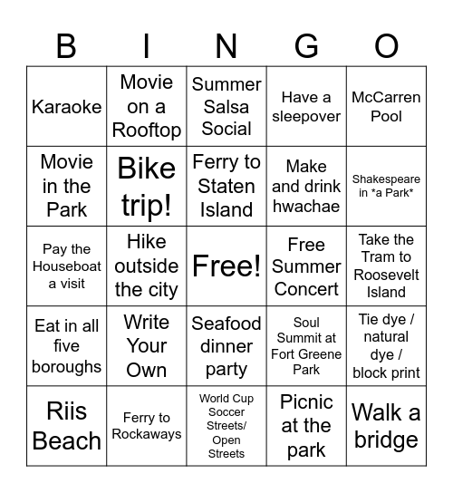 °❀⋆summer bingo°❀⋆ Bingo Card