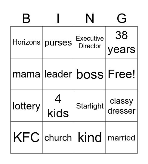 Things about Donna Bingo Card