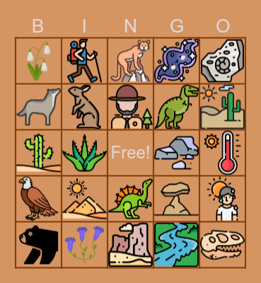 Desert Bingo Card