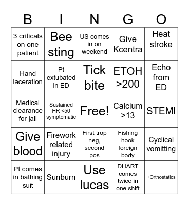 July Bingo Card