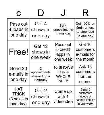 BDC BINGO Card
