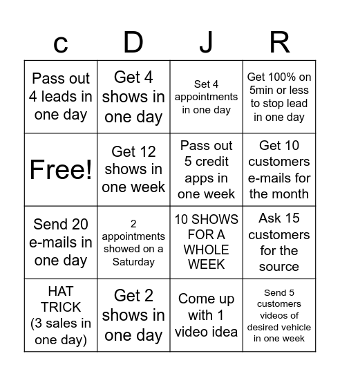 BDC BINGO Card