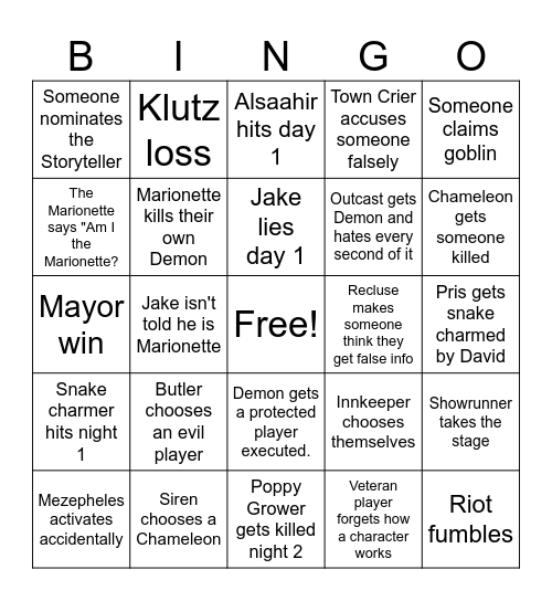The Waiting Game Bingo Card