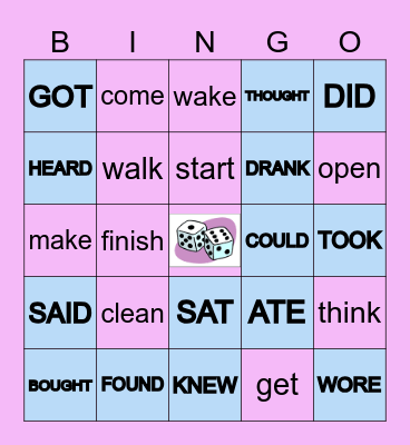Regular and Irregular Verbs in the Past Bingo Card