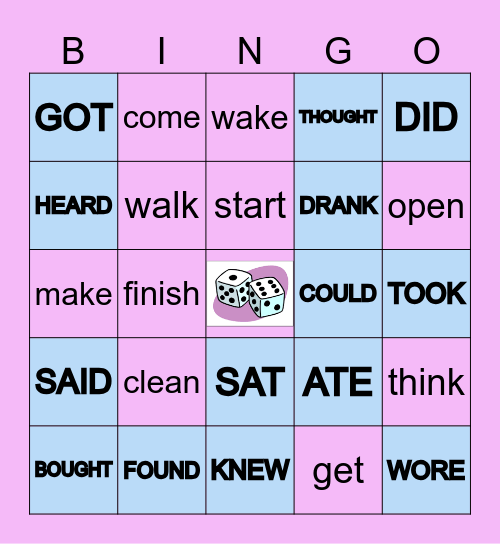 Regular and Irregular Verbs in the Past Bingo Card