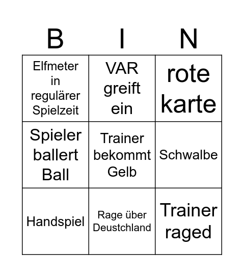 Spanien/Österreich Bingo Card