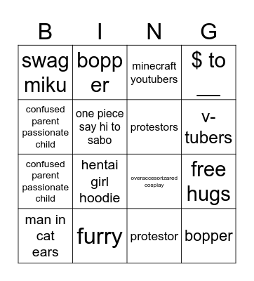 vacation Bingo Card