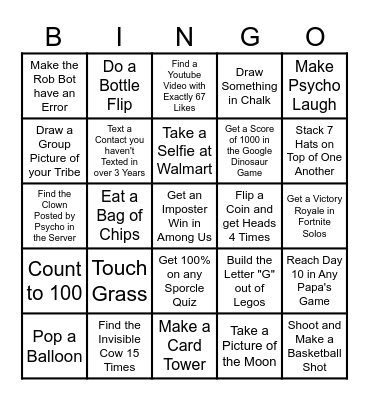 Survivor Lockout Bingo Card