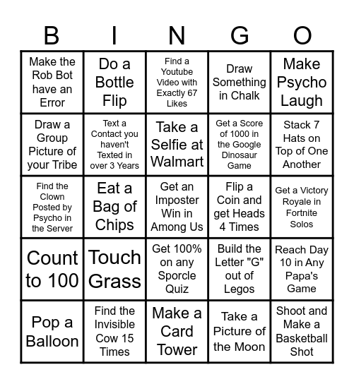 Survivor Lockout Bingo Card