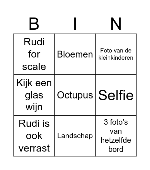MA’KE & PA’KE’S reisverslag Bingo Card