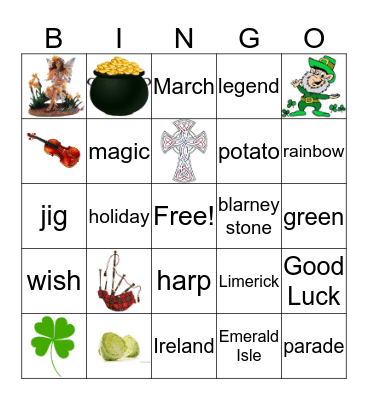 Saint Patrick's Day Bingo Card